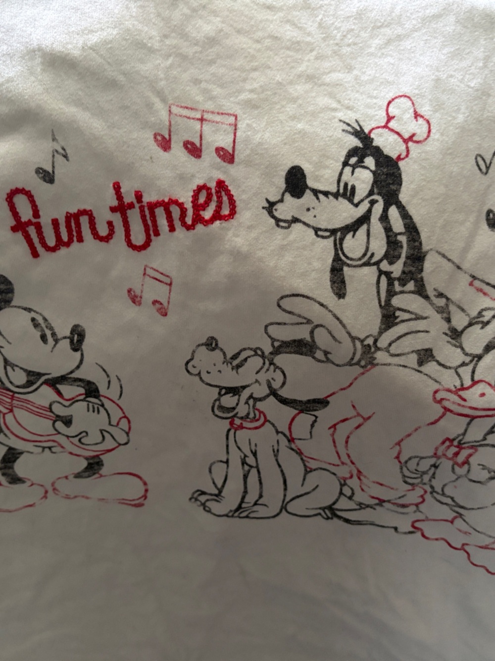 Disney White Short Sleeve Tee with Red and Black Character Print